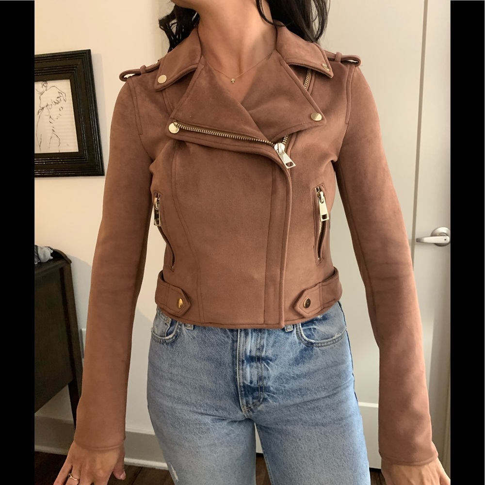 Blush moto stretch jacket